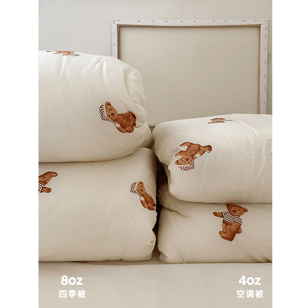 Детское мягкое модальное одеяло с мишкой для кондиционера четыре сезона стеганый комплект