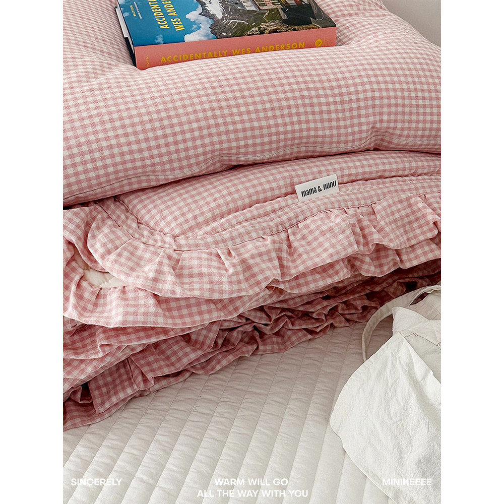 miniheeee корейский оригинал сладкое модальное клетчатое летнее одеяло для кондиционера весна-осень
