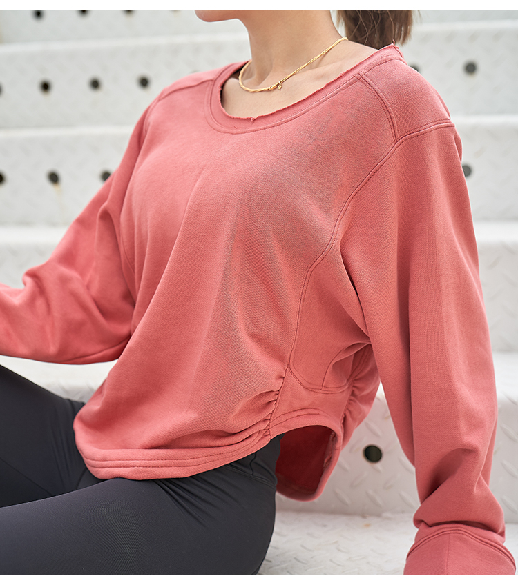 Tu sửa áo len thể thao dài tay lỏng lẻo Quần áo thể dục nữ yoga chạy áo len trùm đầu mùa thu mới - Thể thao lông cừu / jumper áo thu đông nam 2020