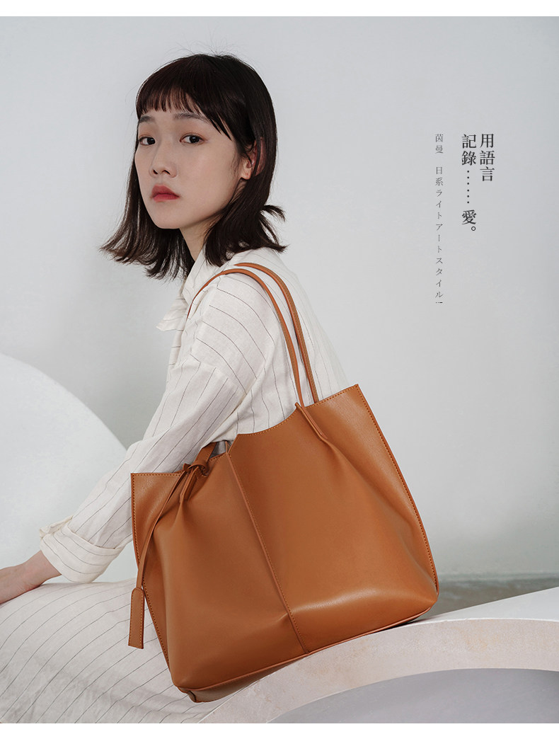 茵曼 大容量托特包 通勤手提包 图14