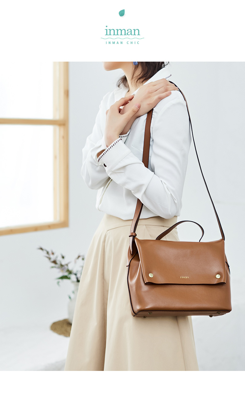 Inman túi xách nữ túi xách 2019 vai mới Messenger túi thời trang hoang dã túi xách da đại dương túi nữ - Túi xách nữ cặp laptop