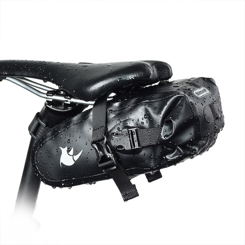 Rhinoceros full waterproof bicycle tail bag Saddle bag Road mountain bike back seat bag Riding tool bag Cushion bag