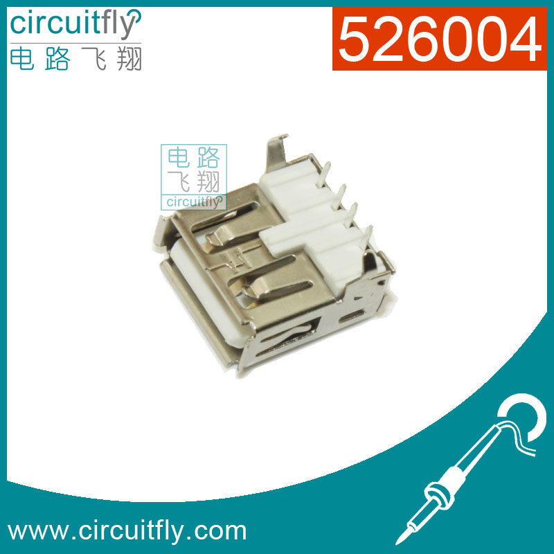526004 USB socket A type female head bending needle USB-A type connector