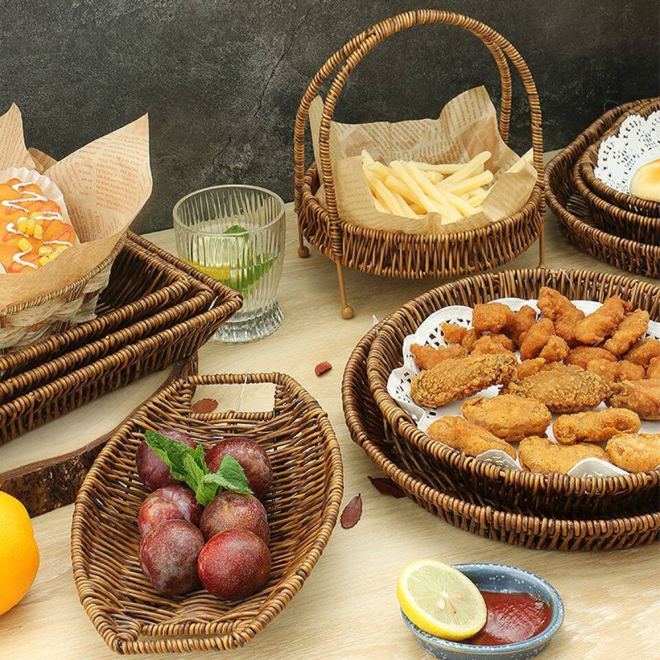 Net Red Snack Plate French Fries Basket Bar KTV Peanut Melon Seed Snack Plate Dried Fruit Snack Basket Fruit Vegetables