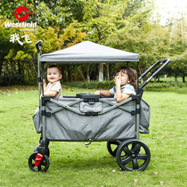I fly outdoor camp car American twin hand pull car folding portable camping trailer pull shopping home
