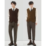 Шерстяной ретро демисезонный жилет без рукавов для отдыха для влюбленных