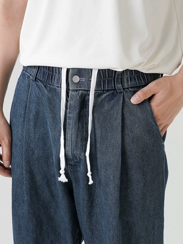 Ретро демисезонные трендовые эластичные прямые свободные джинсы, штаны для отдыха, свободный прямой крой