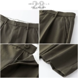 Шерстяные демисезонные штаны, мужской костюм, свободный прямой крой