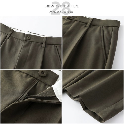 Шерстяные демисезонные штаны, мужской костюм, свободный прямой крой