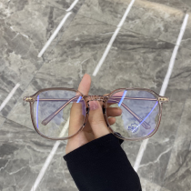 Little red book myopia glasses female Square anti-blue transparent glasses TR large frame plain face thin net red eye frame