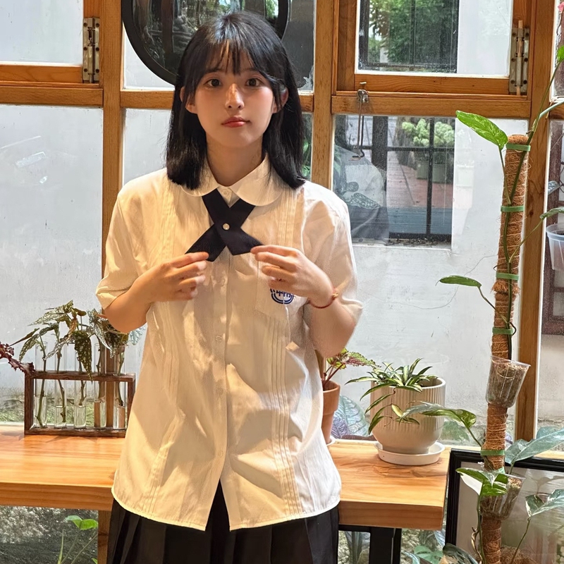 [with Shirt] Ashin's Same Style Male and Female Student White Graduation Shirt Class Uniform School Uniform Jk Shirt Summer Style