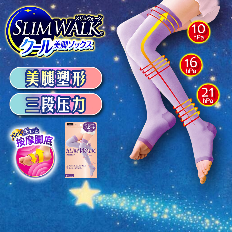Slimming Socks, Sleep Compression Socks, Slimwalk Japanese Leg-Slimming Socks, Long Tube, High Tube, Mid Tube, Full-Length, Strong Compression, Autumn