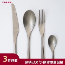 Japanese vintage old snowflake steak knife Japanese style and taste series Japanese stainless steel tableware Main dining knife fork spoon