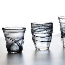 Miyake black and white ink tea cup Nordic ins wind glass water cup Creative cup Export Japanese glass