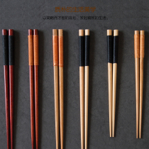 zakka Miscellaneous Japanese pointed chopsticks Winding and tying wooden chopsticks Natural wooden portable tableware Sushi chopsticks