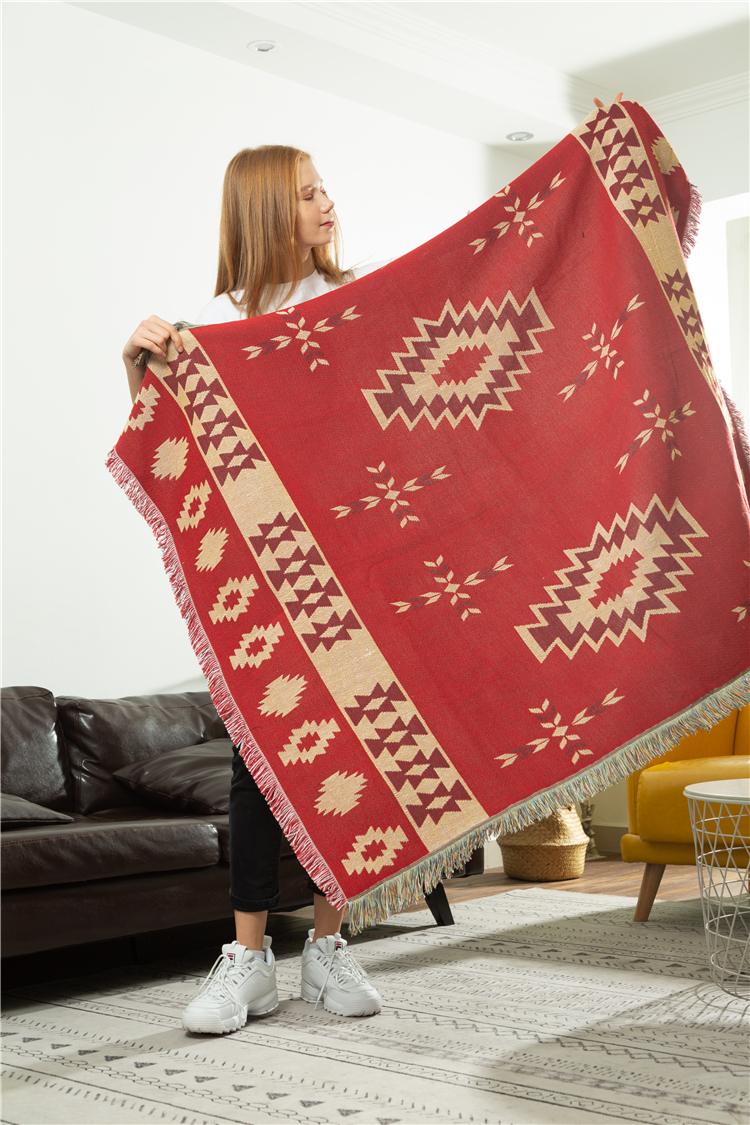 Tây Ban Nha thảm đỏ chăn VINTAGE trang trí Bohemian pop giải trí chăn chăn giường và bữa sáng sofa chăn - Ném / Chăn mền nhung cao cấp