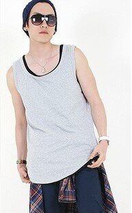 Men's summer new loose version of pure cotton plus loose sports casual cross-bar vest pure cotton vest