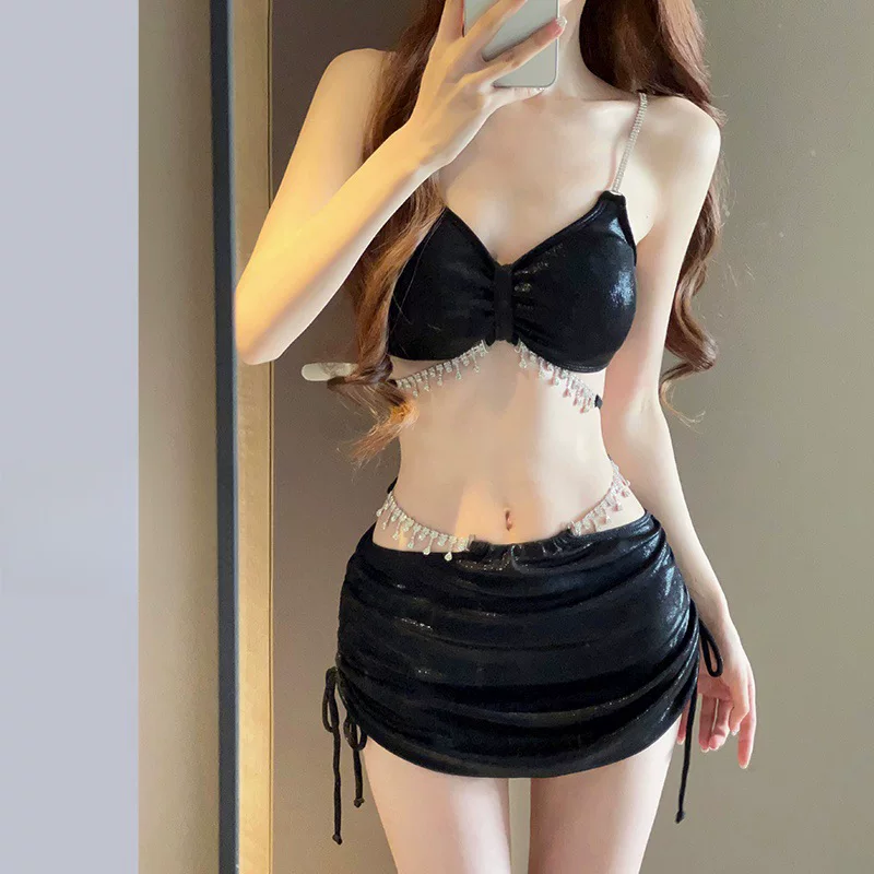 Swimwear, sexy split set, high-end, 3 piece set, internet celebrity