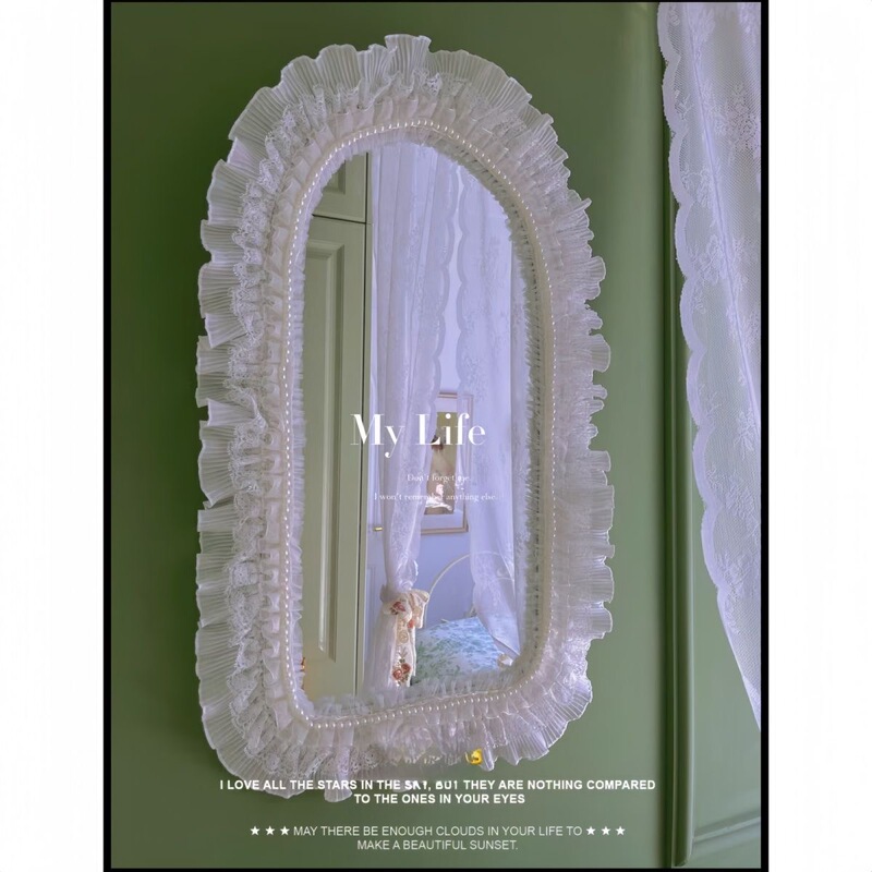 French Princess Style Lace Pearl Mirror DIY Frame Cover Ugly Edges Decorative Transformation Material Kit French Princess Style Lace Pearl Mirror DIY Frame Cover Ugly Edges Decorative Transformation Material Kit