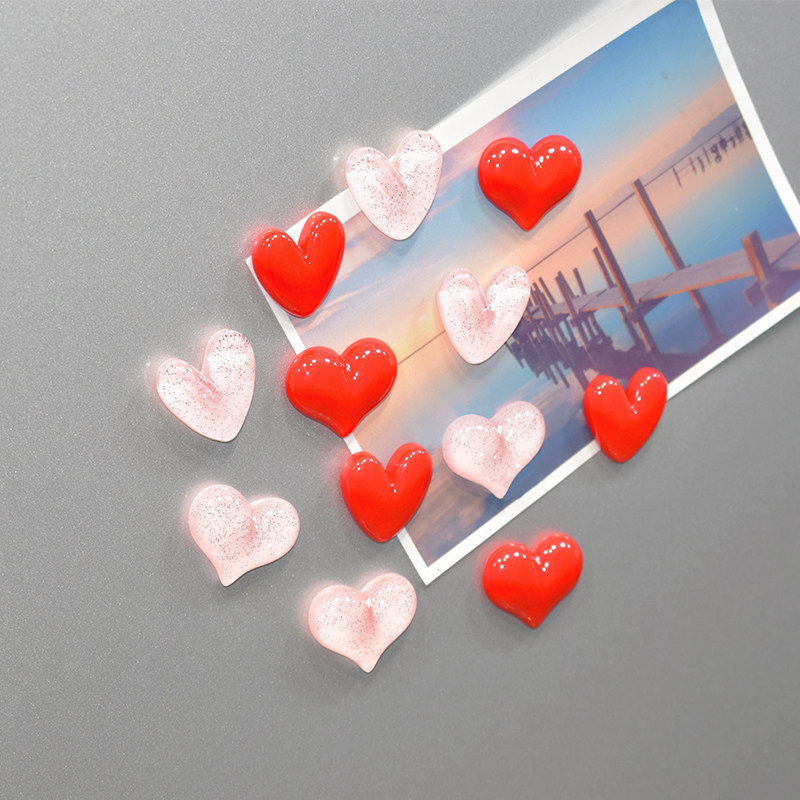 3D stereo red caring refrigerator Magnetic Sticker Marriage resin Peach refrigerator decorated with iron magnetic magnet sticker