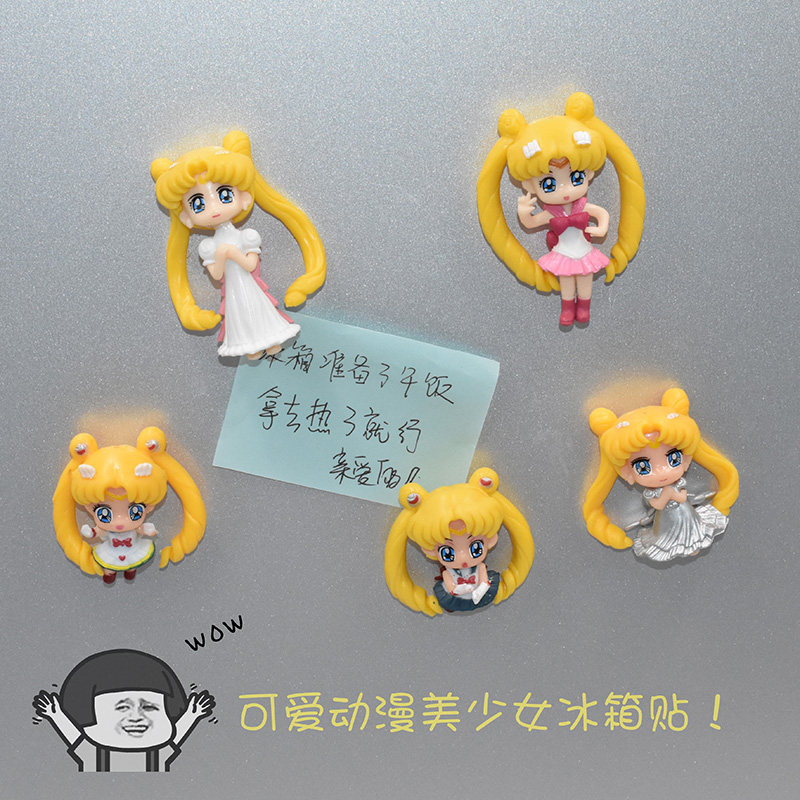 Cartoon moon rabbit beauty female stereo creative magnet buckle refrigerator stick magnetic message for home decoration