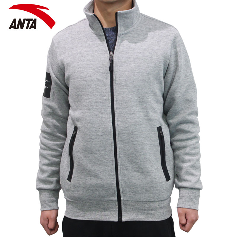 Anta áo khoác thể thao nam 2018 mùa thu mới đứng cổ áo sơ mi giản dị đan áo khoác 15711712 áo khoác nam the thao