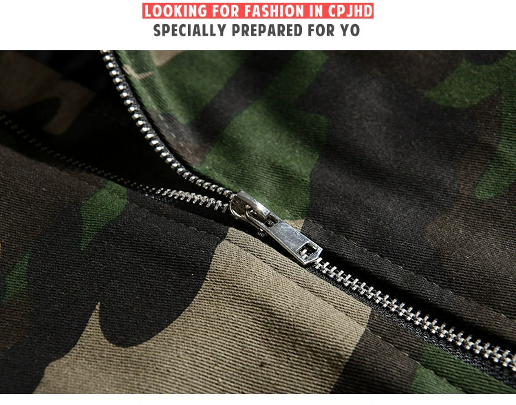 Thương hiệu thủy triều Mỹ băng tay ngụy trang cộng với áo khoác nhung đôi mùa đông hip hop áo khoác dày cotton ấm áp nam nữ