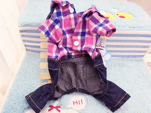 Собачья одежда плюшевая весна и осенняя четвероногий одежда тонкая комбинезон бишон питомец маленькие собаки щенки щенка осень и зимняя одежда