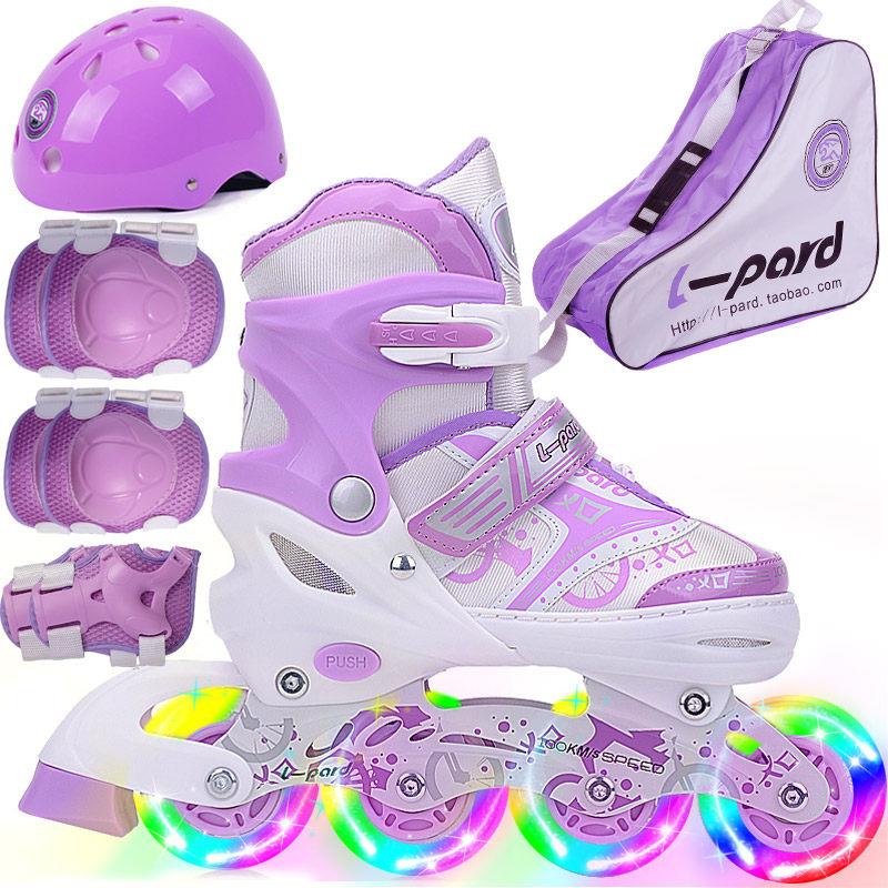 Jaguar 2023 new skates girls children boys' roller skates full set beginners adjustable professional skate shoes-Taobao