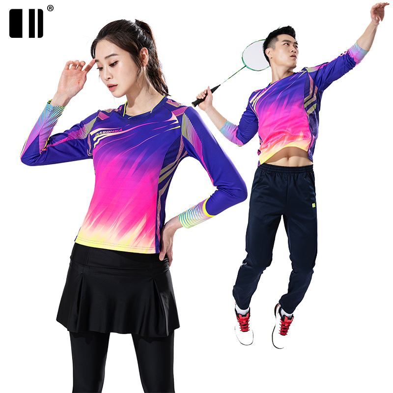 Single and double number 2020 new badminton suit women's suit tennis suit quick-drying sports culottes short-sleeved men's custom jersey