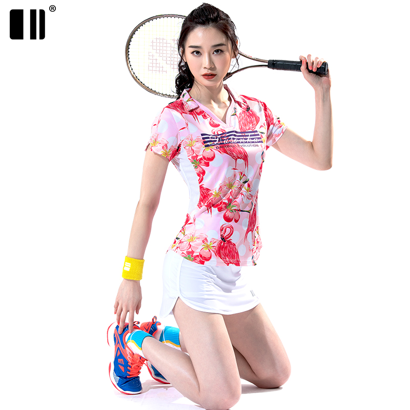 (Breathable type) single and double badminton suit tennis dress women's set tennis skirt competition quick-drying sports suit women