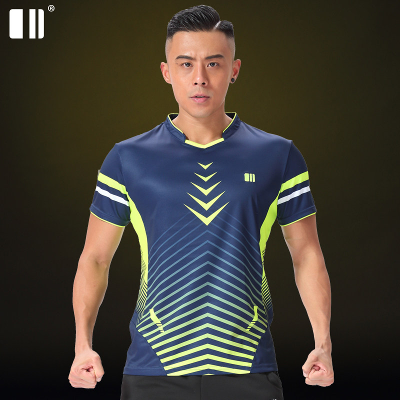 (Speed Dry Type) Single Double Number Badminton Suit Men's Speed Dry Tennis Suit Short Sleeve Badminton Clothes Men Sportswear Men Sportswear