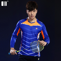 (Quick-drying type)Single and double badminton suit Mens quick-drying t-shirt long sleeve sports top Autumn tennis suit jersey