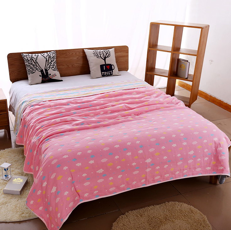 Sacred Cotton Six Layers Gauze Hair Towel Quilt Thickened Pure Cotton Children Summer Cover Blanket Adult Single Double Towel Blanket Summer Cool Quilt