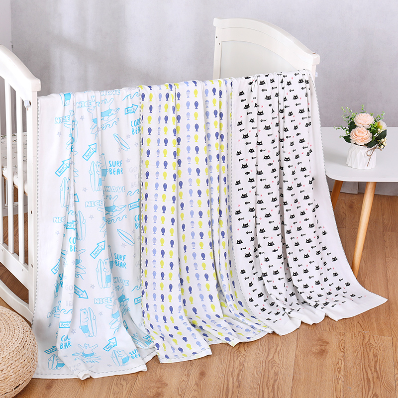 Bamboo pulp bamboo fiber blanket bamboo silk blanket ice silk blanket baby summer air conditioning newborn blanket summer cooling quilt for children