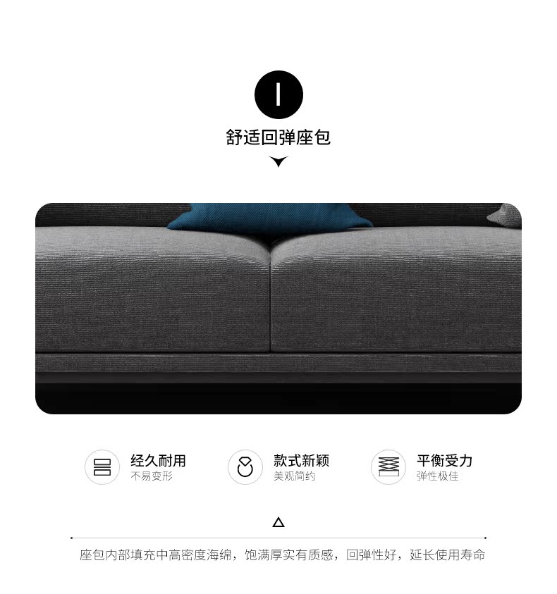 Nội thất phong cách Bắc Âu sofa vải hiện đại tối giản phòng khách căn hộ nhỏ sofa ba chỗ có thể tháo rời và có thể giặt kết hợp miễn phí - Ghế sô pha ghế sofa mini phòng ngủ
