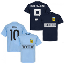 Official European Order Argentina 2018 Messi Aguero fans commemorative mens short sleeve t-shirt