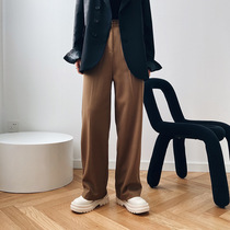 MSTOKYO autumn and winter new simple high waist straight tube wide leg suit pants hanging casual wild free ironing trousers women