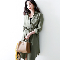 MSTO Japanese large size lace shirt skirt 2021 new dress female summer long design sense niche temperament