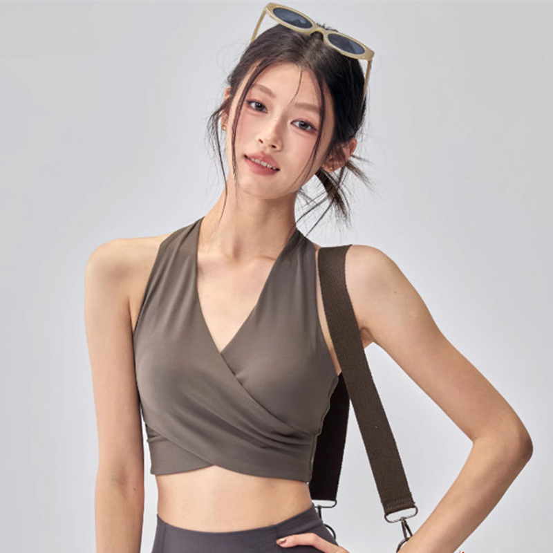 Lulu Nofvmo Yoga Vest All-In-One Sports Bra Shock-Proof Pilates Fitness Bra Outerwear with Beautiful Back Design