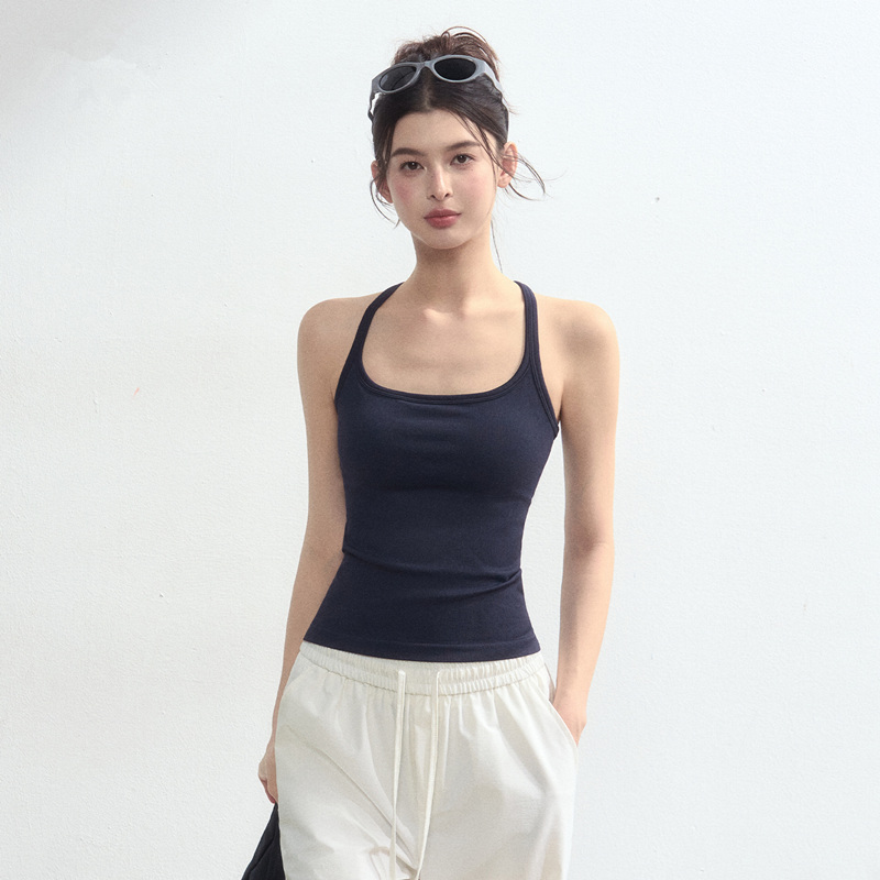 Lulu Nofvmo Sports Vest with Chest Pads, Slimming Racerback Fitness Top, Yoga Sleeveless Camisole for Women Lulu Nofvmo Sports Vest with Chest Pads, Slimming Racerback Fitness Top, Yoga Sleeveless Camisole for Women