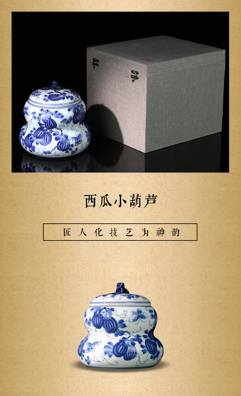 Jing DE and auspicious jingdezhen porcelain small gourd watermelon caddy fixings checking porcelain wake receives receives stock POTS