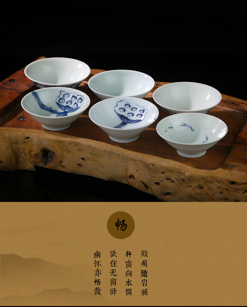 Jing DE and auspicious full manual hand - made hats of jingdezhen ceramic kung fu tea master CPU use single CPU