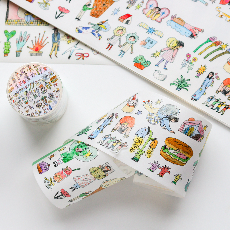 Don'T Worry about the Tape, Have a Dream 2.0: Creative and Colorful Collage Decoration for Journals, Cartoon Combinations, and High-Quality Washi Paper