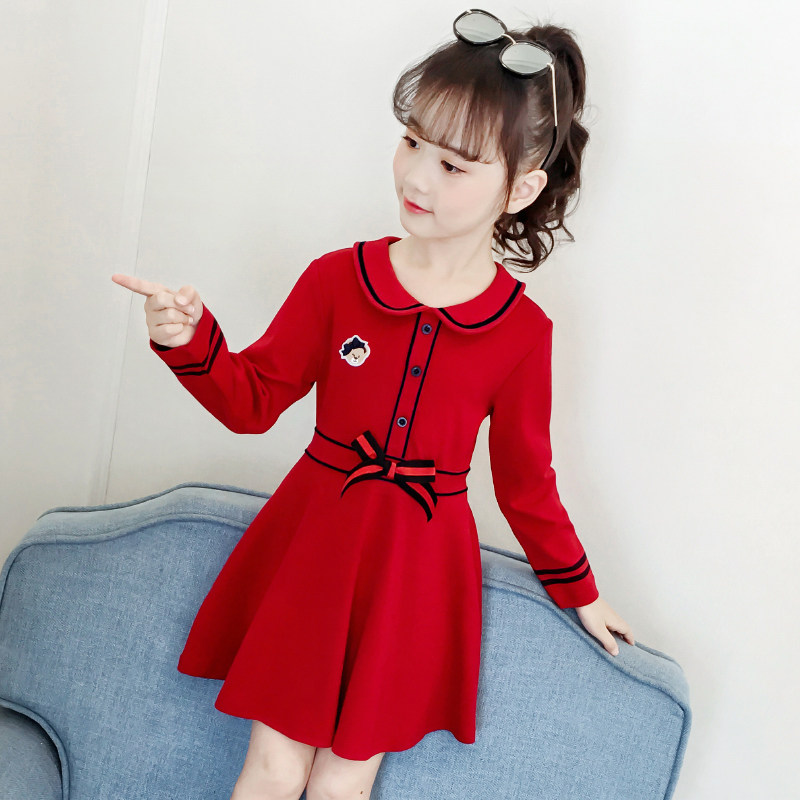 Korean girl's long sleeve dress 202 spring and Autumn New College Girl princess skirt