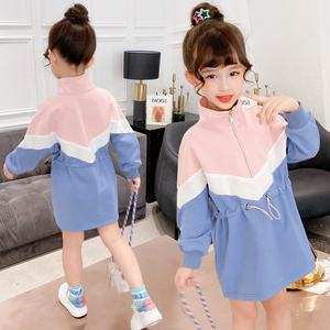 South Korean girl's dress spring dress 2021 new children's wear Chinese children's casual dress long sleeve skirt fashio