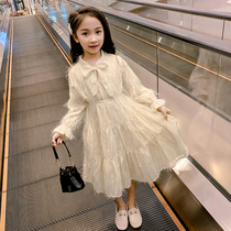 Korean girl Korean dress spring and autumn 2021 New Baby Super foreign air fairy tassel skirt princess dress