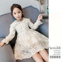 Korean childrens clothing girl lace dress 2021 new spring and autumn Korean childrens princess skirt long sleeve foreign-style skirt