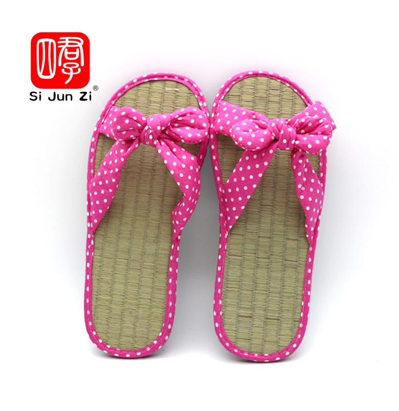 Summer All-In-One Slippers for Women Japanese-Style Rattan Bamboo Straw Mat Home Shoes Wooden Floor All-In-One Sandals Ultra-Light and Comfortable La12