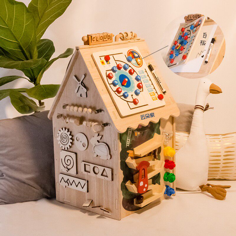 Busy House Toy Teaching Clock Time Cognition Board Digital Maze Walking Places Weather Calendar Early Teaching Puzzle Toys